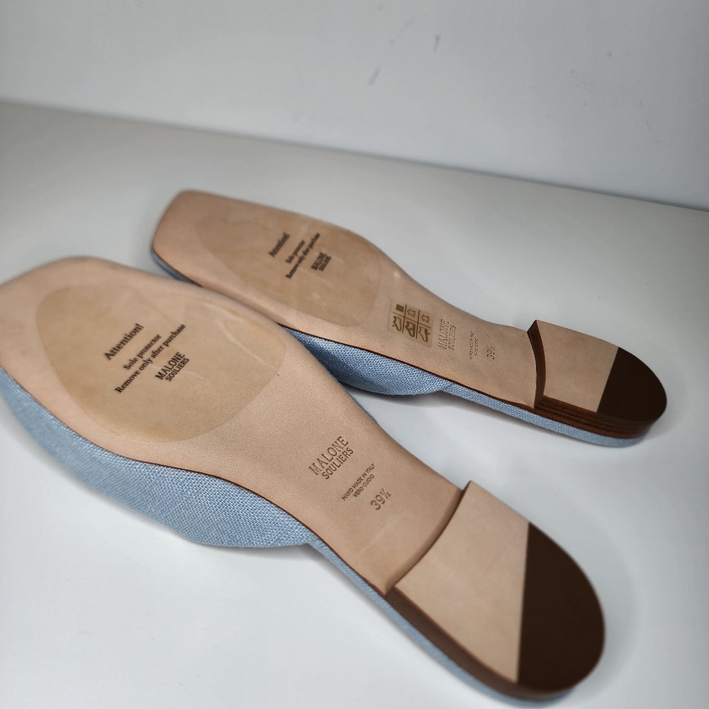 Malone Soulier Vargas Bow Womens Flat Sandals Size In Blue Size 39.5 - Picture 7 of 9